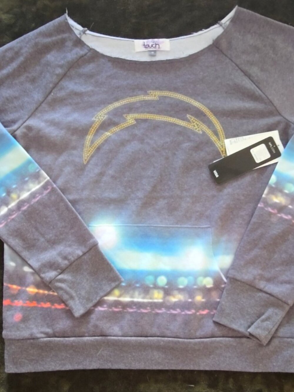 Touch by Alyssa Milano LA Chargers Bright Lights Sweatshirt Women's M NWT